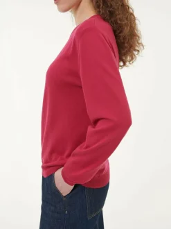 Pullover aus Bio-Baumwolle, 28 weinrot, S, GOTS