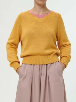 Pullover aus Bio-Baumwolle, 24 honiggelb, S, GOTS