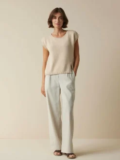 Pullover aus Bio-Baumwolle und Leinen, 60 natur mouliné, XL, GOTS