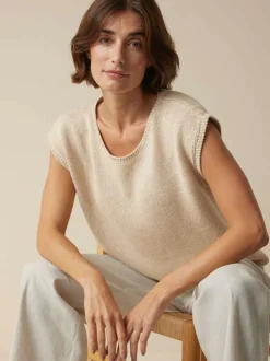 Pullover aus Bio-Baumwolle und Leinen, 60 natur mouliné, XL, GOTS