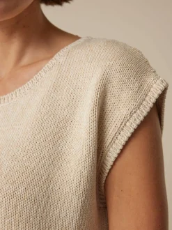 Pullover aus Bio-Baumwolle und Leinen, 60 natur mouliné, XL, GOTS