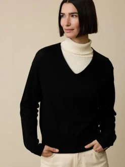 Pullover aus Bio-Wolle, 01 schwarz, S, GOTS