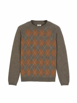 Pullover aus Yak, Kamelhaar und Schurwolle, 79 yak intarsia hasel/kamel, S