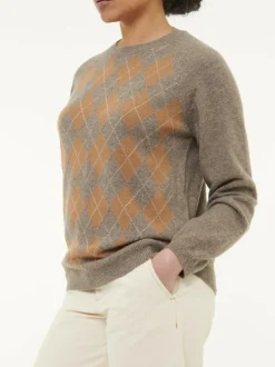 Pullover aus Yak, Kamelhaar und Schurwolle, 79 yak intarsia hasel/kamel, S