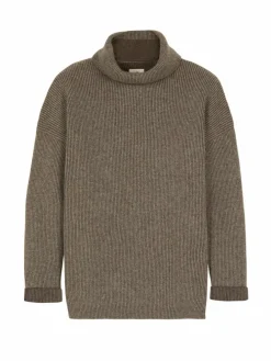 Pullover aus Yakwolle, 63 yak ribstrick/mittelbraun, L