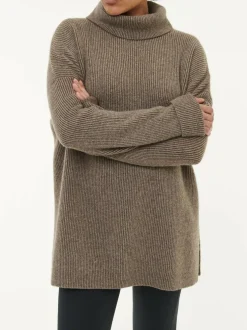 Pullover aus Yakwolle, 63 yak ribstrick/mittelbraun, L