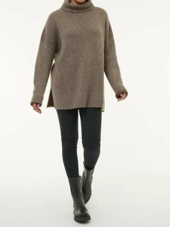 Pullover aus Yakwolle, 63 yak ribstrick/mittelbraun, L