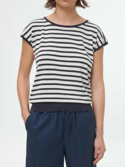 Pullunder aus Bio-Baumwolle, 55 navy/offwhite ringel, S, GOTS