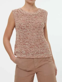 Pullunder aus Bio-Baumwolle, 86 brown/offwhite, S, GOTS