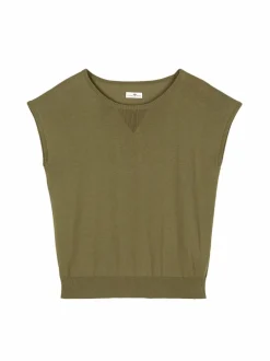 Pullunder aus Bio-Baumwolle, 43 olivgrün, S, GOTS