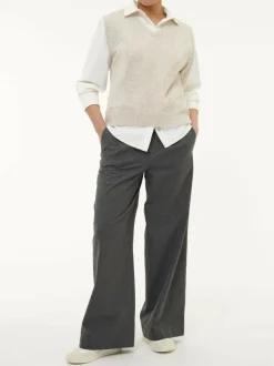 Pullunder aus Bio-Baumwolle und Wolle, 44 sand melange, S, GOTS