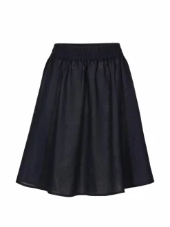 Rock aus Bio-Baumwolle und Leinen, 38 navy, 38, GOTS