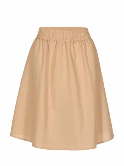 Rock aus Bio-Baumwolle und Leinen, 87 hafer, 38, GOTS