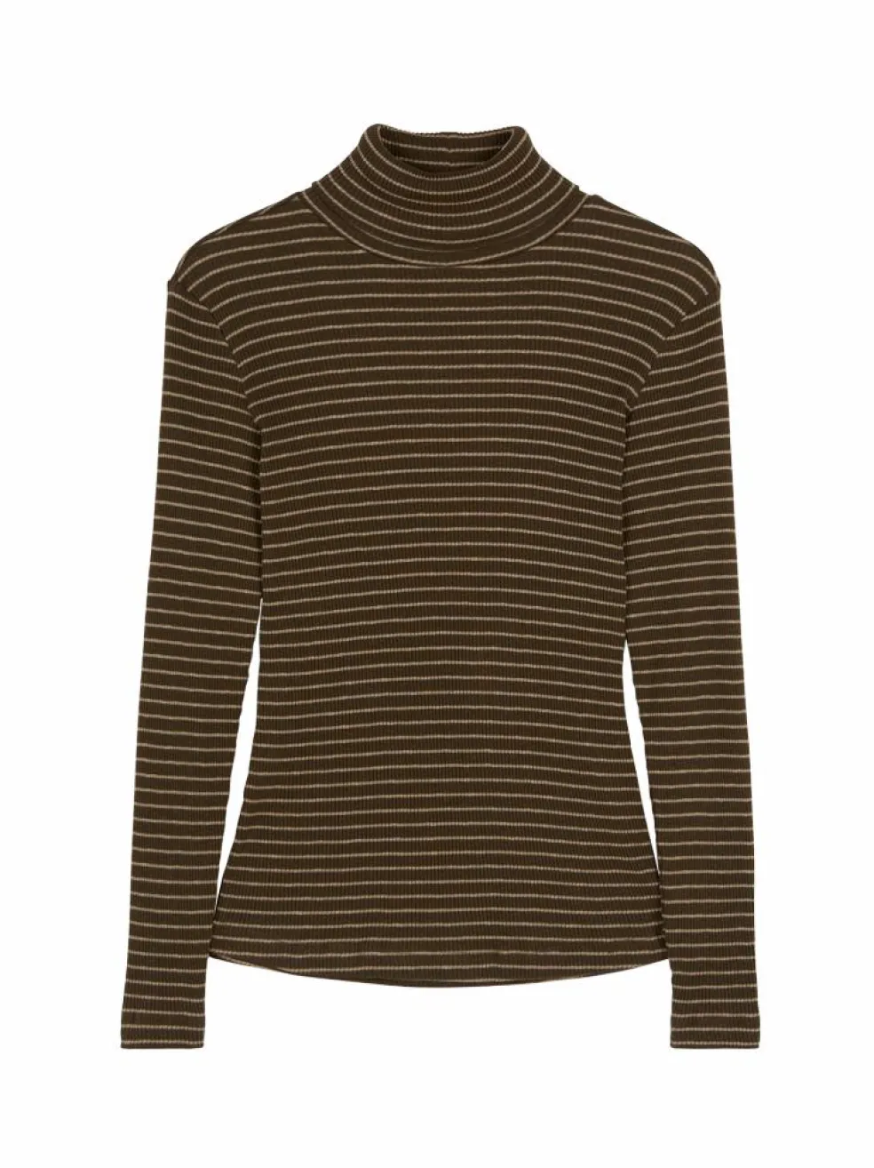 Rollkragenshirt aus Bio Baumwolle, 53 kaktus/light khaki ringel, S, GOTS