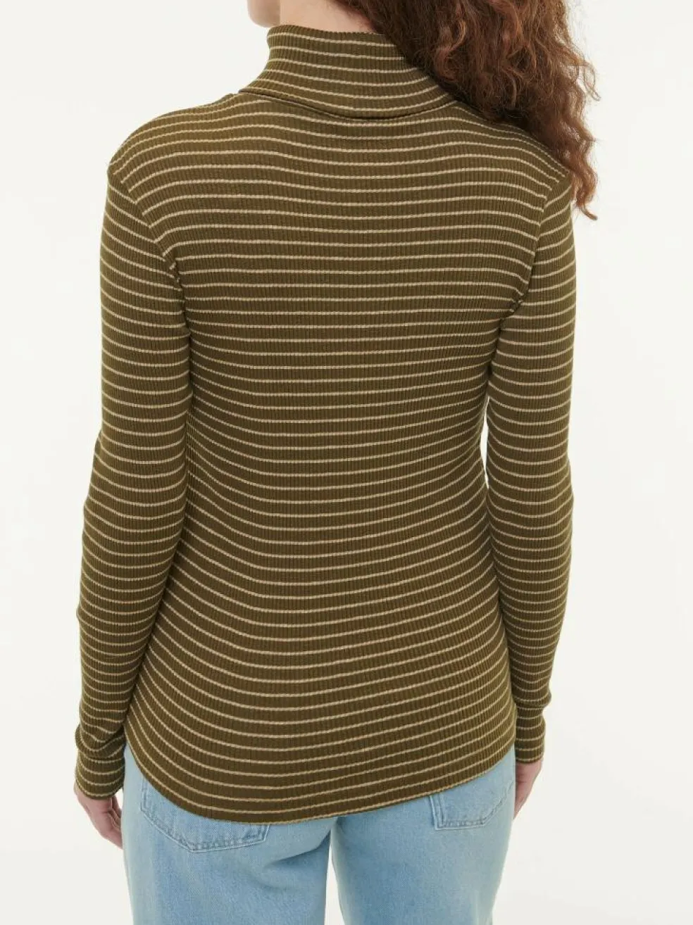 Rollkragenshirt aus Bio Baumwolle, 53 kaktus/light khaki ringel, S, GOTS