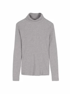 Rollkragenshirt aus Bio Baumwolle/Wolle, 04 grau melange, 38, GOTS