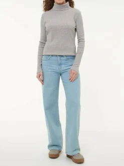 Rollkragenshirt aus Bio Baumwolle/Wolle, 04 grau melange, 38, GOTS