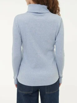 Rollkragenshirt aus Bio Baumwolle/Wolle, 32 lichtblau melange, 38, GOTS