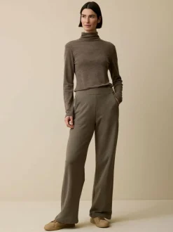 Rollkragenshirt aus Bio Wolle, 62 walnuss melange, M, GOTS