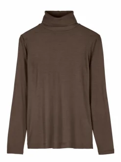 Rollkragenshirt aus Bio Wolle, 62 walnuss melange, M, GOTS