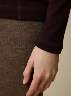 Rollkragenshirt aus Bio Wolle, 08 aubergine, S, GOTS