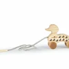 Rolltier Ente aus Eschenholz mit Fädelspiel, 15 x 6 x 11 cm