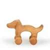 Rolltier Hund aus Eschenholz, 18 x 6 x 12 cm