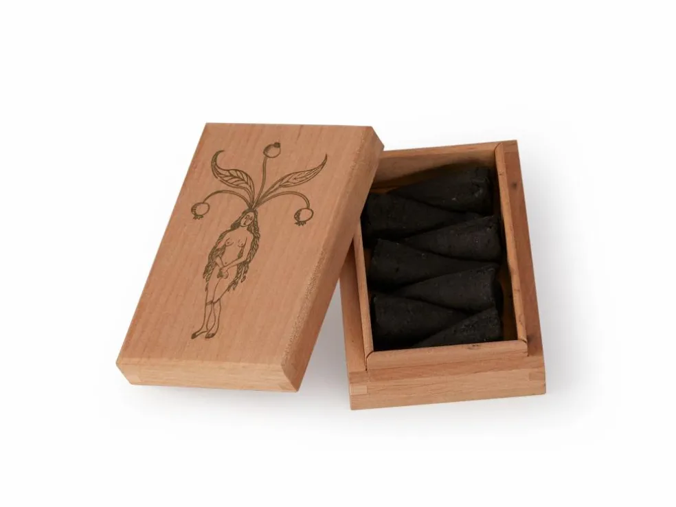 Räucherkegel Waldgeflüster im Holzkistchen, 7 Kegel