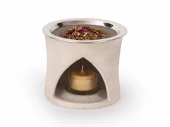 Räucherstövchen aus Feinsteinzeug, unglasiert, H 10 cm, ø 11,5 cm