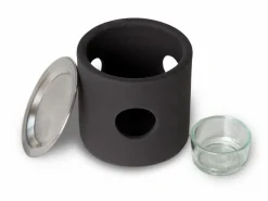 Räucherstövchen aus Keramik, schwarz, H 10 cm ø 8 cm