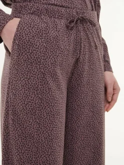 Schlafhose aus Bio-Baumwolle, 94 blätterdruck aubergine, M, GOTS