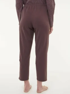 Schlafhose verkürzt aus Bio-Baumwolle, 08 aubergine, M, GOTS