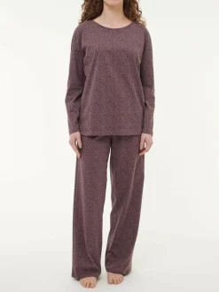 Schlafshirt aus Bio-Baumwolle, 94 blätterdruck aubergine, S, GOTS