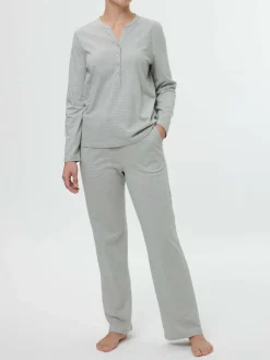 Schlafshirt aus Bio-Baumwolle, 96 salbei/weiss ringel, S, GOTS