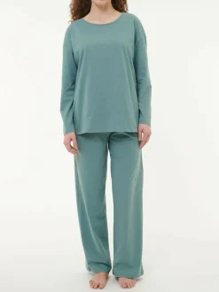 Schlafshirt aus Bio-Baumwolle, 86 blaugrün, S, GOTS