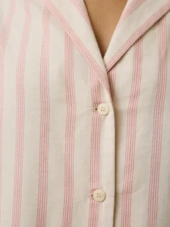 Schlafshirt aus Bio-Baumwolle, 88 cranberry gestreift, L, GOTS