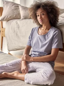 Schlafshirt aus Bio-Baumwolle, 92 meerblau, M, GOTS