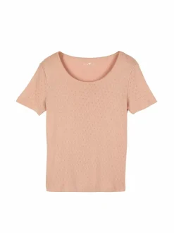 Schlafshirt Kurzarm aus Bio-Baumwolle, 91 rosenquarz, S; GOTS