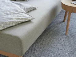 Schlafsofa Nebo B200 x T108 x H72, Sitzhöhe 42cm/Sitztiefe 85cm, inkl. 2 Kissen (80 x 55cm), Wollstoff Tano Natur (79), Buche