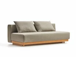 Schlafsofa Nebo B200 x T108 x H72, Sitzhöhe 42cm/Sitztiefe 85cm, inkl. 2 Kissen (80 x 55cm), Wollstoff Tano Natur (79), Buche