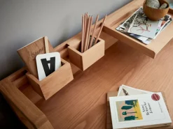 Schreibtisch Pureto Papierablage B 32 x T 25,2 x H 3,2 cm, Buche