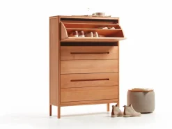 Schuhschrank Tenso, 3 Klappen, Buche