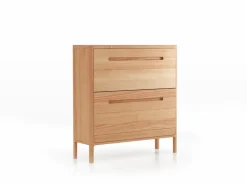 Schuhschrank Tenso, 2 Klappen, Buche