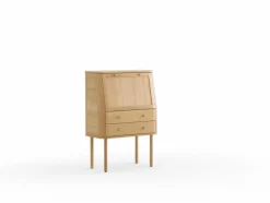 Sekretär Tonda inkl. 2 Stk. Innenladen 22x22x6,6 cm u. Pinwand aus Filz, B 80xT42,3xH 114 cm, Buche