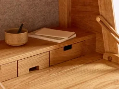 Sekretär Tonda inkl. 2 Stk. Innenladen 22x22x6,6 cm u. Pinwand aus Filz, B 80xT42,3xH 114 cm, Buche