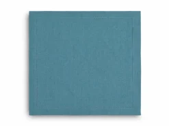 Serviette ARIANA mit Ajour, meerblau, 40 x 40 cm, 60% Baumwolle/40% Leinen, GOTS