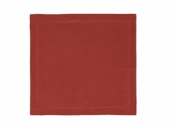 Serviette ARIANA mit Ajour, granatapfel, 40 x 40 cm, 60% Baumwolle/40% Leinen, GOTS