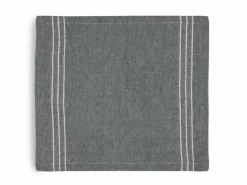 Serviette EMMA, blau/natur, 40 x 40 cm, 50 % Baumwolle/50 % Leinen, GOTS