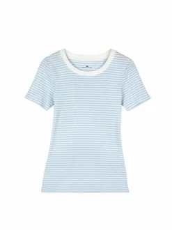 Shirt aus Bio-Baumwolle, 52 himmelblau/weiss, 38, GOTS