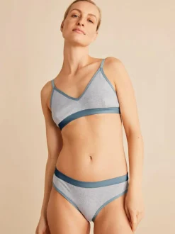 Slip mit Kontrastbund, 100 % Bio Baumwolle, 04 grau melange, XS